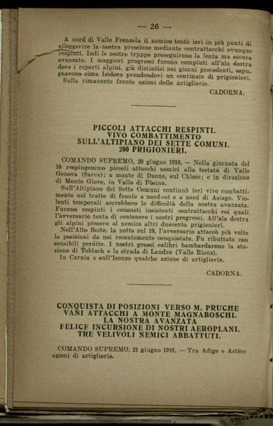 Il diario della nostra guerra : bollettini ufficiali dell'esercito e della marina